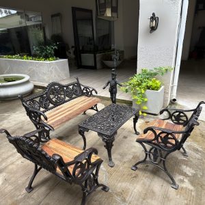 Iron & Wood Garden Bench