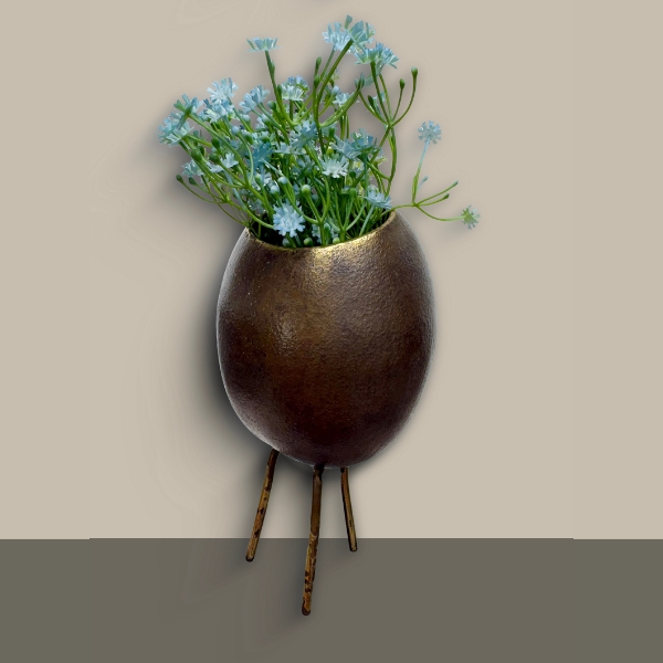 Antique-Modern Bronze Tripod Vase - Image 3
