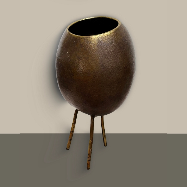 Antique-Modern Bronze Tripod Vase - Image 4