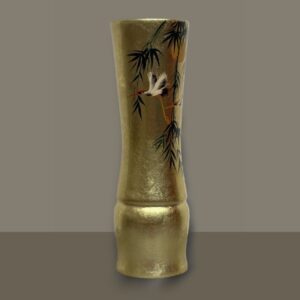 Japanese Vase – Gold Leafing with Crane and Bamboo Motifs